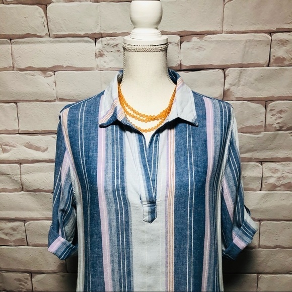 LAJU LOS ANGELES - WOMENS SZ LARGE SHIRT DRESS - Picture 2 of 11